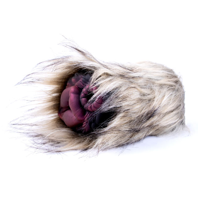 5.91'' Multicolor Silicone Masturbator with Gray Artificial Fur