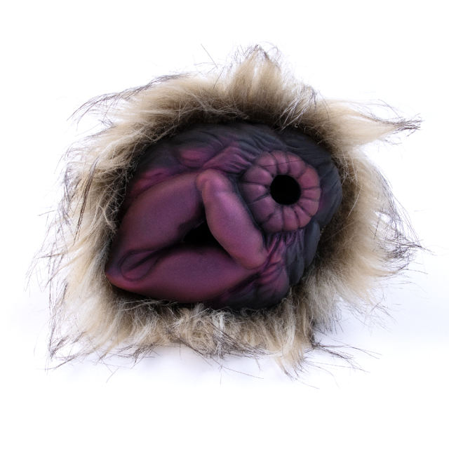 5.91'' Multicolor Silicone Masturbator with Gray Artificial Fur