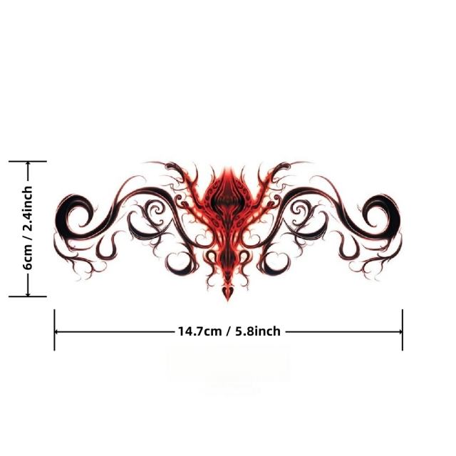 Flaming Tribal Temporary Tattoo – Waterproof, Long-Lasting, Skin-Safe