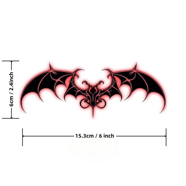 Gothic Bat Wings Temporary Tattoo – Waterproof, Long-Lasting, Skin-Safe