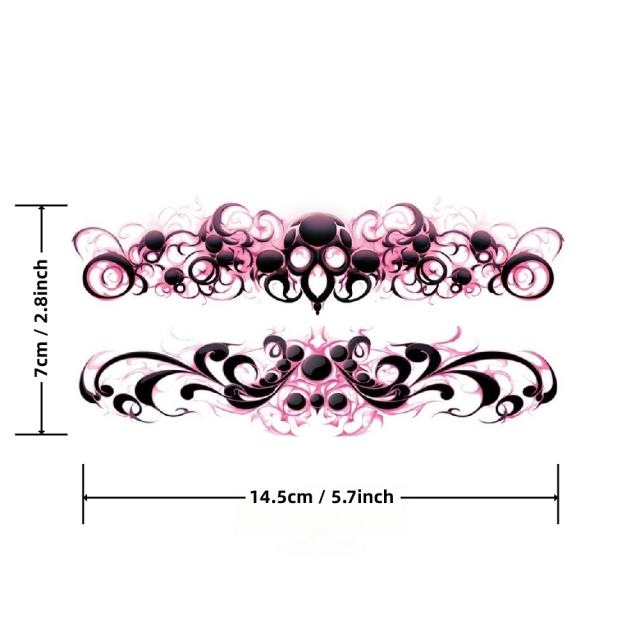 Skull & Baroque Ornament Temporary Tattoo – Waterproof, Long-Lasting
