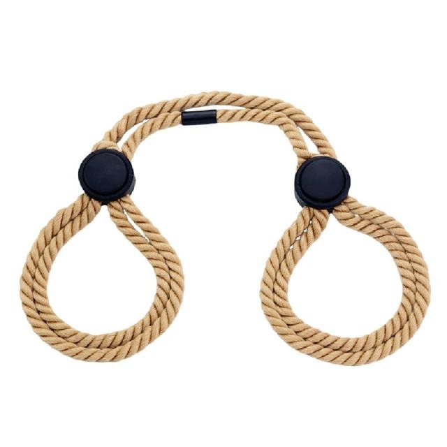 45cm Adjustable Brown Polyester Bondage Handcuff Rope