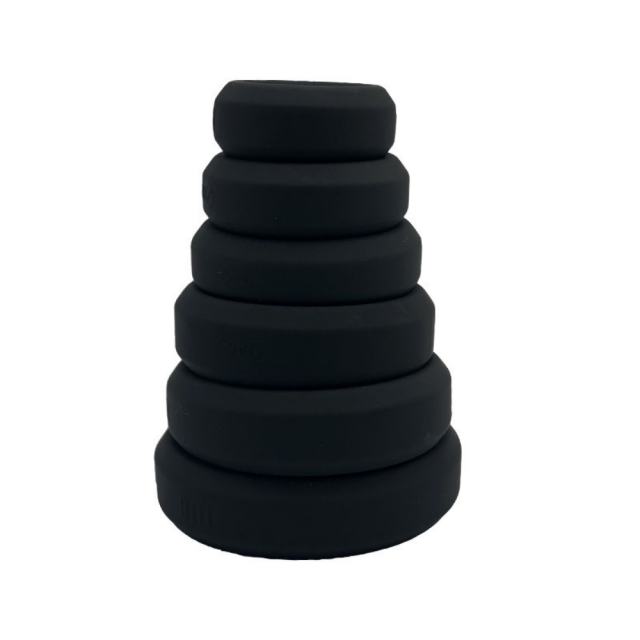 6-Piece Set Black Flexible Silicone Cock Rings