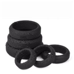 6-Piece Set Black Flexible Silicone Cock Rings