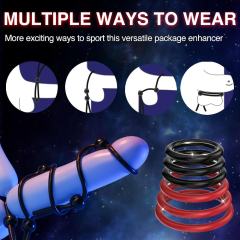 9-Pack Black & Red Silicone Cock Rings
