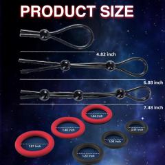 9-Pack Black & Red Silicone Cock Rings
