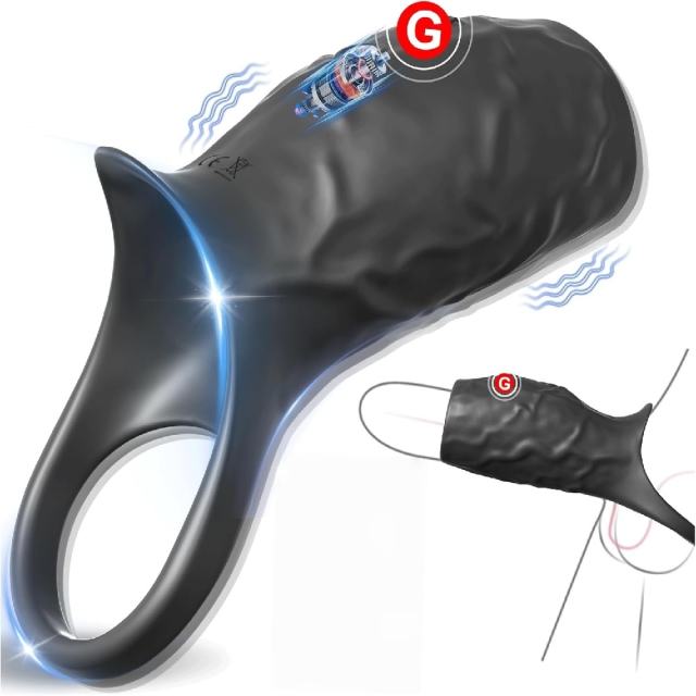 10-Speed Black Medical-Grade Silicone Rechargeable Vibrating Cock Ring with USB Magnetic Charging