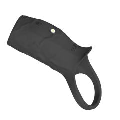 10-Speed Black Medical-Grade Silicone Rechargeable Vibrating Cock Ring with USB Magnetic Charging