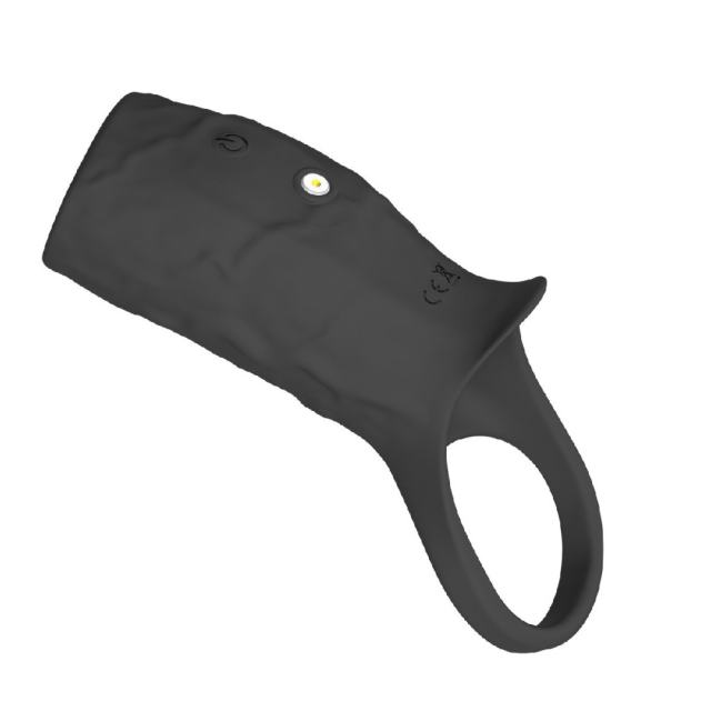 10-Speed Black Medical-Grade Silicone Rechargeable Vibrating Cock Ring with USB Magnetic Charging