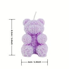 Skin-Safe Purple Bear-Shaped Wax Scented Candle