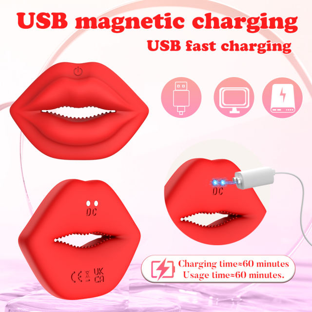 Red 9-Speed Rechargeable Silicone Vibrating Nipple Clamps with Remote Control