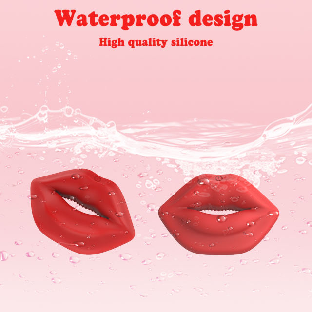 Red 9-Speed Rechargeable Silicone Vibrating Nipple Clamps with Remote Control