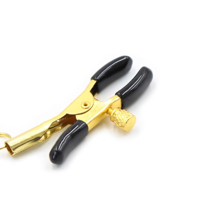 Gold & Clear Metal and Glass Nipple Clamps