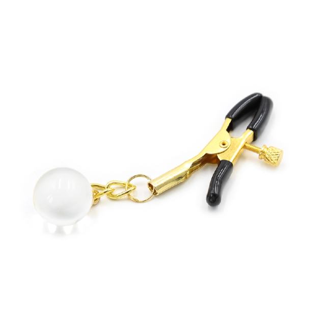 Gold & Clear Metal and Glass Nipple Clamps