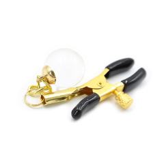 Gold & Clear Metal and Glass Nipple Clamps