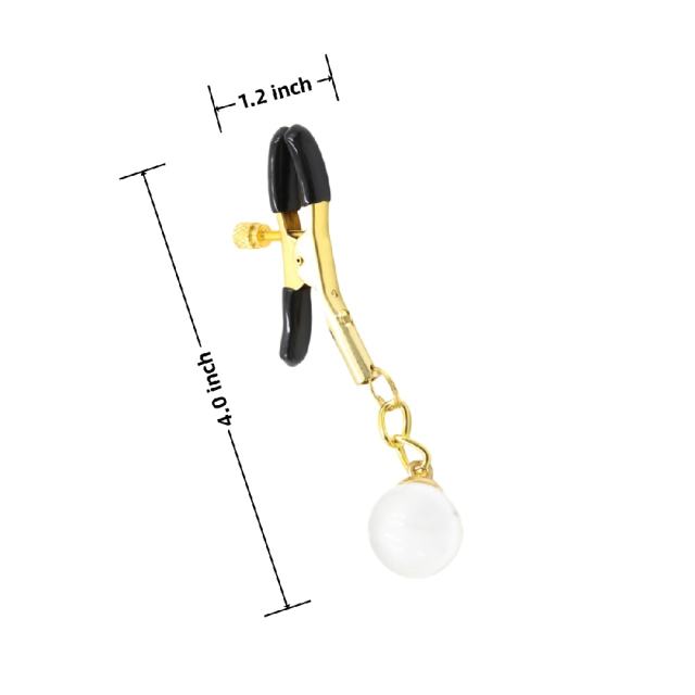 Gold & Clear Metal and Glass Nipple Clamps