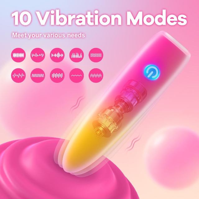 10-Speed Multicolor Rechargeable Silicone Bullet Vibrator with USB Magnetic Charging