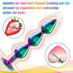 Iridescent Metal Anal Beads Butt Plug with Luxury Jewelry Design