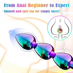Iridescent Metal Anal Beads Butt Plug with Luxury Jewelry Design