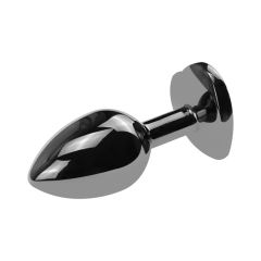 3 Sizes Metal Anal Plug Set with Black Heart-Shaped Buttom
