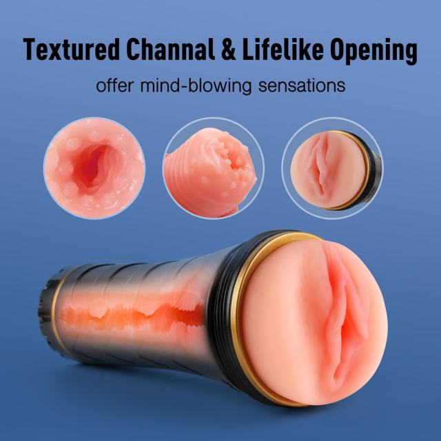 Flesh TPR Life-Like Vagina Male Masturbator with 8.6'' Depth