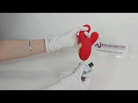 7-Speed Red Silicone Waterproof Rechargeable Vibrator with Flapping Function