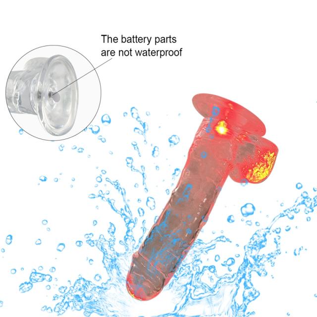 18.5 CM Clear Light-Up TPE Dildo (No Vibration)