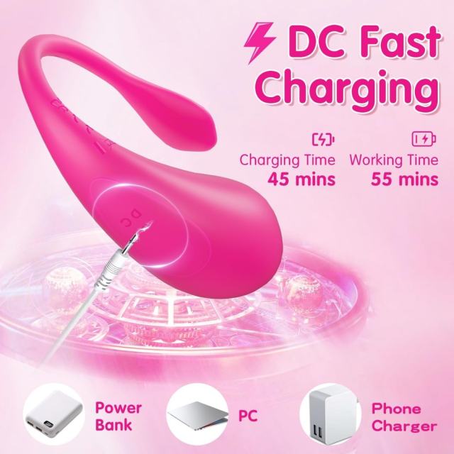 9-Speed Magenta Rechargeable App-Controlled Silicone Vibrators for Women and Couples