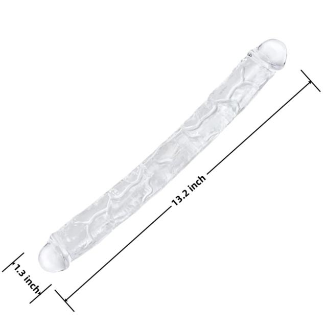 13.20'' Clear Body-Safe TPE Double Ended Dildo
