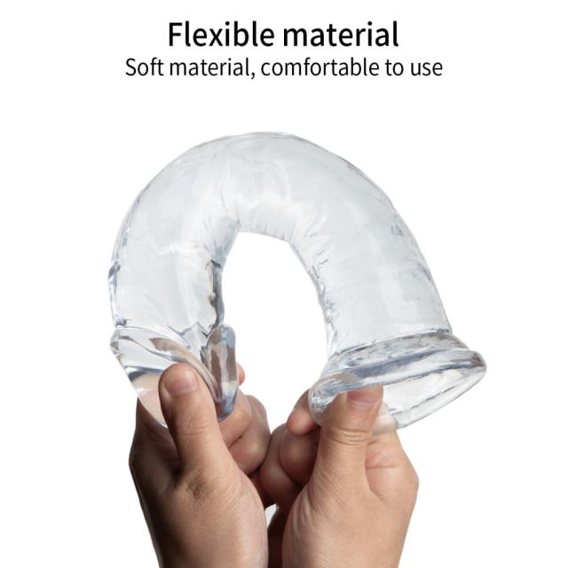 7.09'' Clear Body-Safe TPE Dildo with Strong Suction Cup