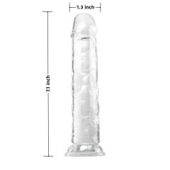 7.09'' Clear Body-Safe TPE Dildo with Strong Suction Cup