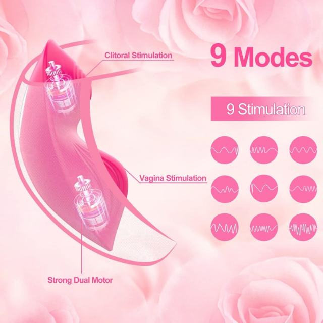 9-Speed Magenta  App-Controlled an Remote-Controlled Rechargeable Silicone Wearable Panty Clitoral Vibrator
