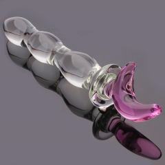 8.47'' Clear & Pink Glass Dildo