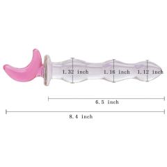 8.47'' Clear & Pink Glass Dildo