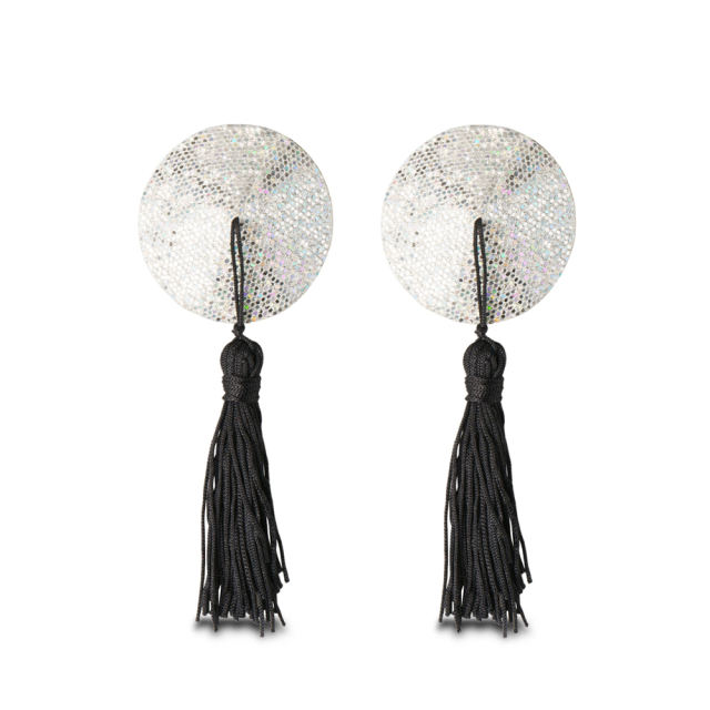 Sparkling Silver Nipple Tassels