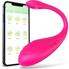 9-Speed Magenta Remote-Controlled and App-Controlled Rechargeable Silicone Vibrator