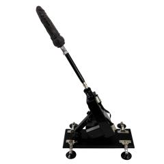 Black Adjustable Thrusting Sex Machine with 6 Attachments & Plug-In Power – 85° Angle Adjustment