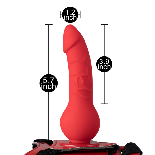5.91'' Red Wearable Strap-On Dildo with 10CM Insertable Length
