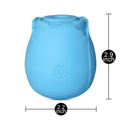 7-Function Blue Color Silicone Clitoral Sucking Rose Vibrator