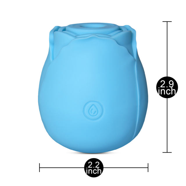 7-Function Blue Color Silicone Clitoral Sucking Rose Vibrator