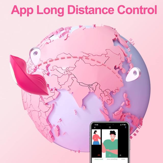9-Speed Magenta  App-Controlled an Remote-Controlled Rechargeable Silicone Wearable Panty Clitoral Vibrator