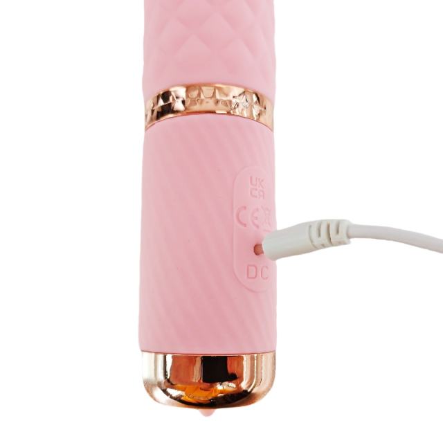 10-Speed Pink Rechargeable Silicone Vibrator with Thrusting & App Control