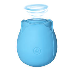 7-Function Blue Color Silicone Clitoral Sucking Rose Vibrator