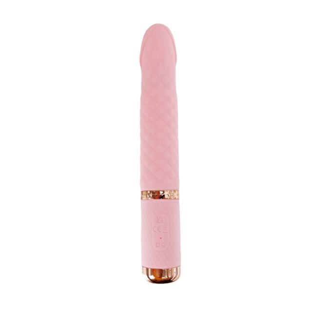 10-Speed Pink Rechargeable Silicone Vibrator with Thrusting & App Control