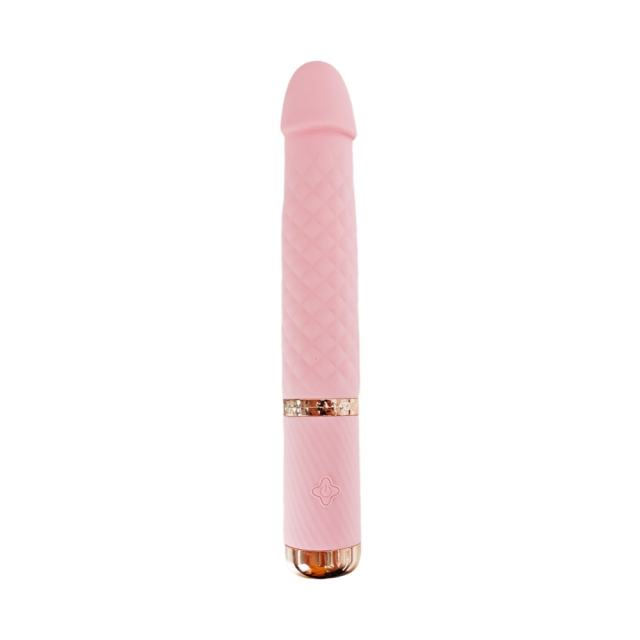 10-Speed Pink Rechargeable Silicone Vibrator with Thrusting & App Control