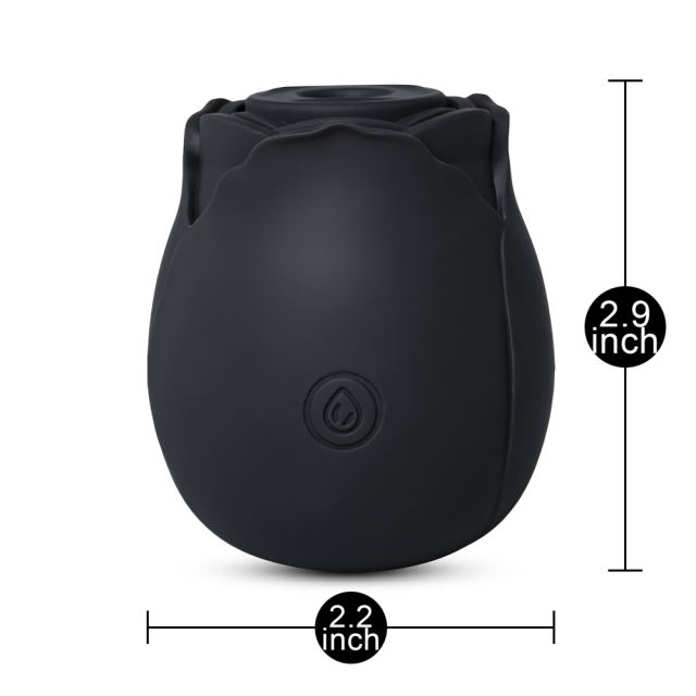 7-Function Black Color Silicone Clitoral Sucking Rose Vibrator