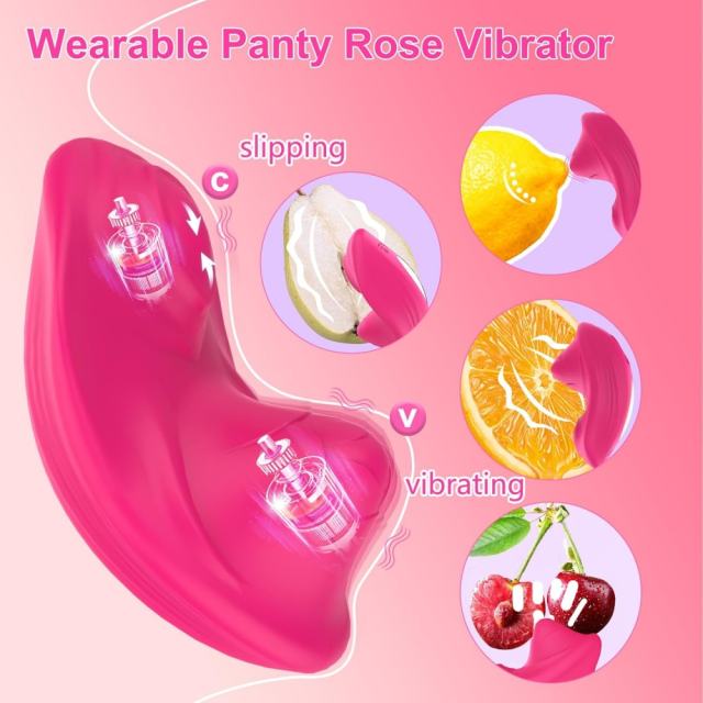 9-Speed Magenta Waterproof Rechargeable App & Remote Control Silicone Wearable Panty Vibrator