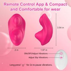 9-Speed Magenta Waterproof Rechargeable App & Remote Control Silicone Wearable Panty Vibrator