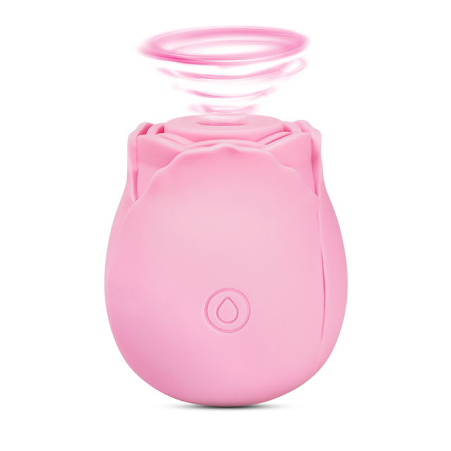 7-Function Pink Color Silicone Clitoral Sucking Rose Vibrator