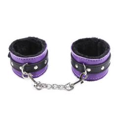 Black and Purple Fuzzy Handcuffs